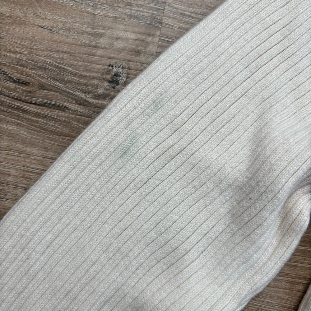 Vintage Tommy Hilfiger Cream Turtleneck Sweater with Contrast Stitching Ribbed - Picture 6 of 7